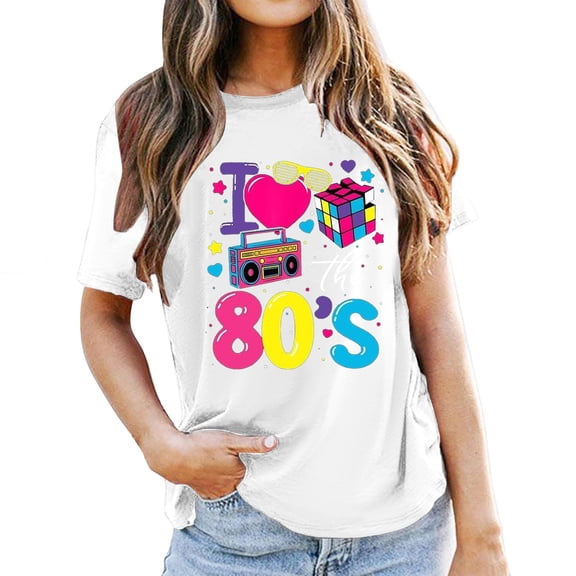 Essentials Womens Tees Tops Basic Shirts Summer Printed Short Sleeved Crew Neck Y2k Clothes