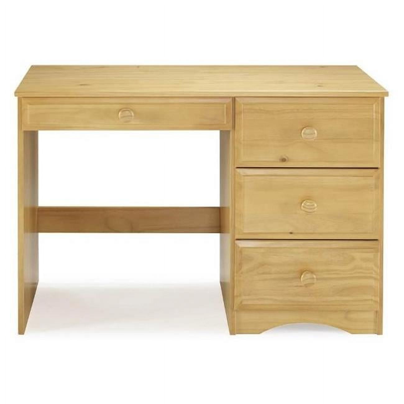 Essentials Writing Desk with Four Drawers, Natural