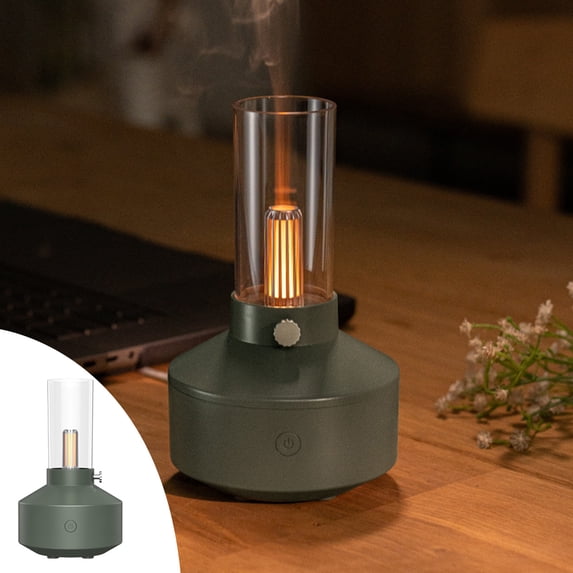 Essentials ZKCCNUK Candlelight Aromatherapy Humidifier for Home - Bedroom Aromatherapy Cool Mist Humidifier for Home Simulates Candlelight Night Light Auto Off Whisper Silent Humidifier for Home