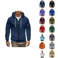 thumbnail image 1 of Essentials Zip Up Hoodies for Men 2025 Fall Winter Long Sleeve Plain Hooded Sweatshirt with Pockets Jacket Hoody, 1 of 8