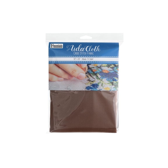 Essentials by Leisure Arts Brown Aida Cloth 14 Count 30x36 Inch Cotton