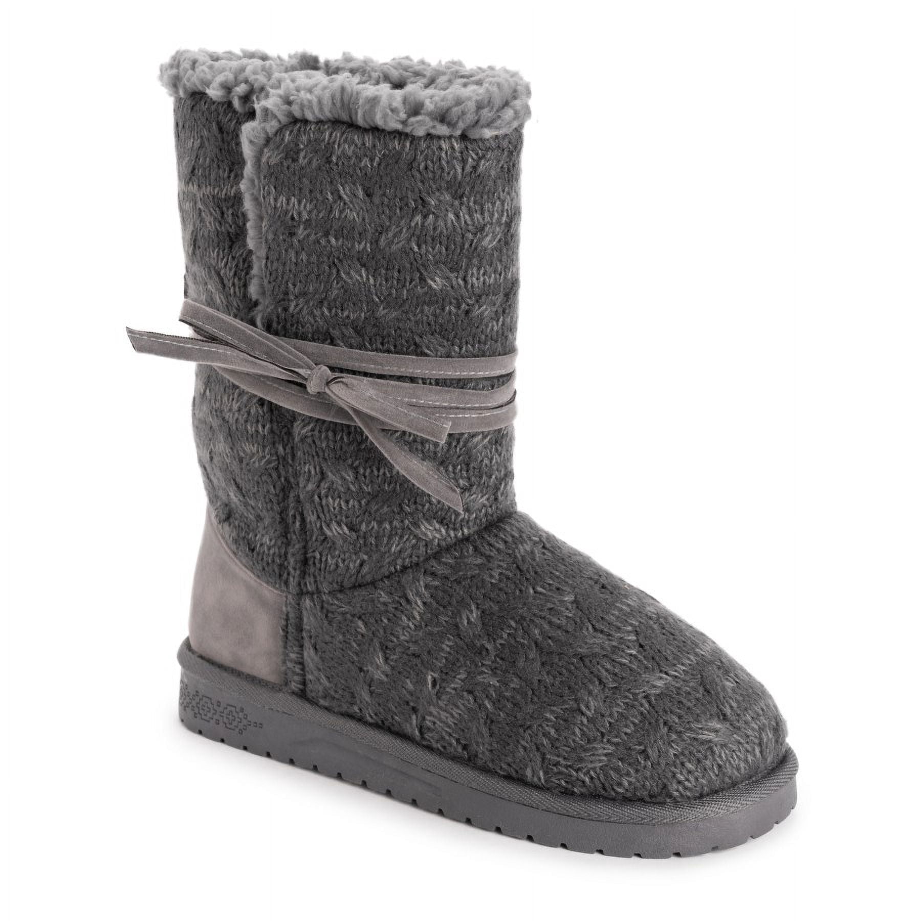 MUK LUKS Women's Clementine Fashion Boots - Cozy Knit Booties With Faux Fur Lining - View #11