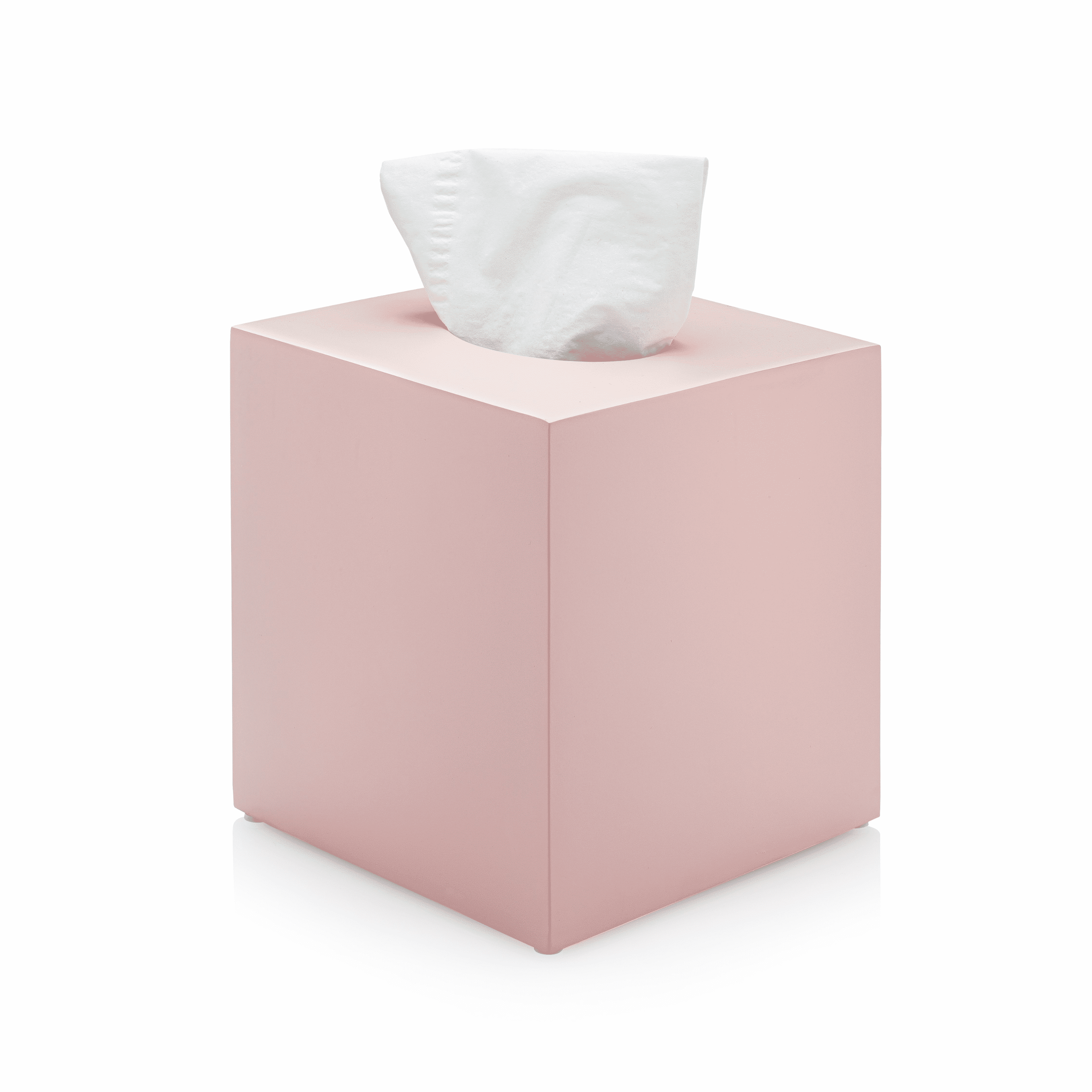 Blush Pink Resin Square Tissue Box Cover