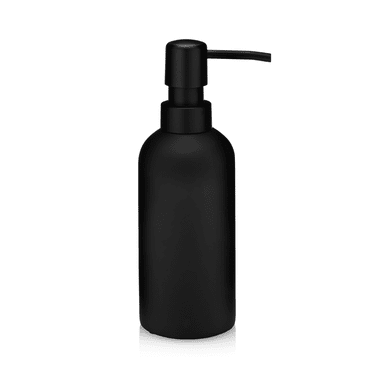 Essentra Home Matte Black Soap Dispenser 10 fl oz / 300ml | Modern Bathroom Countertop Soap Dispensers | Refillable Pump Dispenser