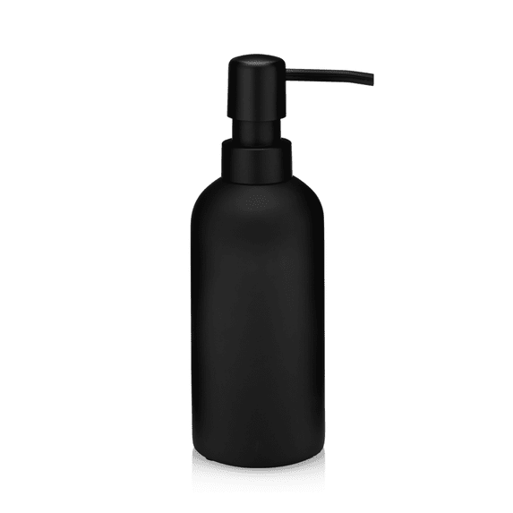 Essentra Home Matte Black Soap Dispenser 10 fl oz / 300ml | Modern Bathroom Countertop Soap Dispensers | Refillable Pump Dispenser
