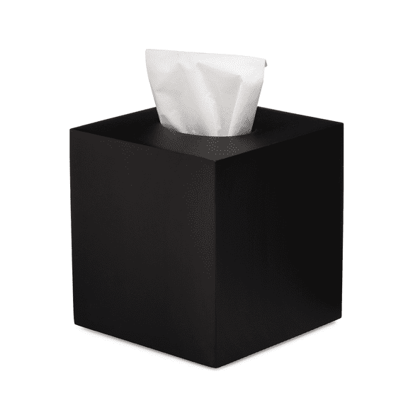 Essentra Home Matte Black Square Tissue Box Cover - Essentra Home - Matte Black Collection
