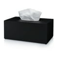 thumbnail image 1 of Essentra Home Rectangular Tissue Box Cover – Heavy Facial Tissue Box Cover with Modern Matte Black Finish – Matte Black Collection, 1 of 6