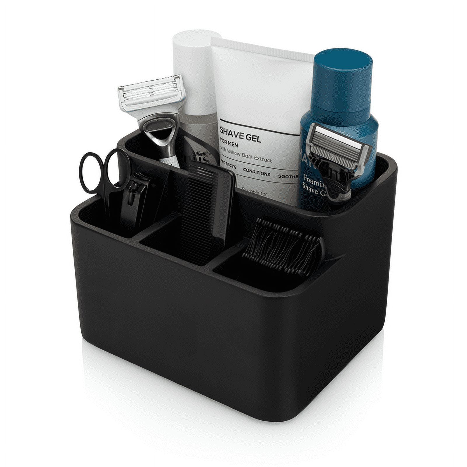 Essentra Home Matte Black Bathroom Countertop Storage Organizer ...