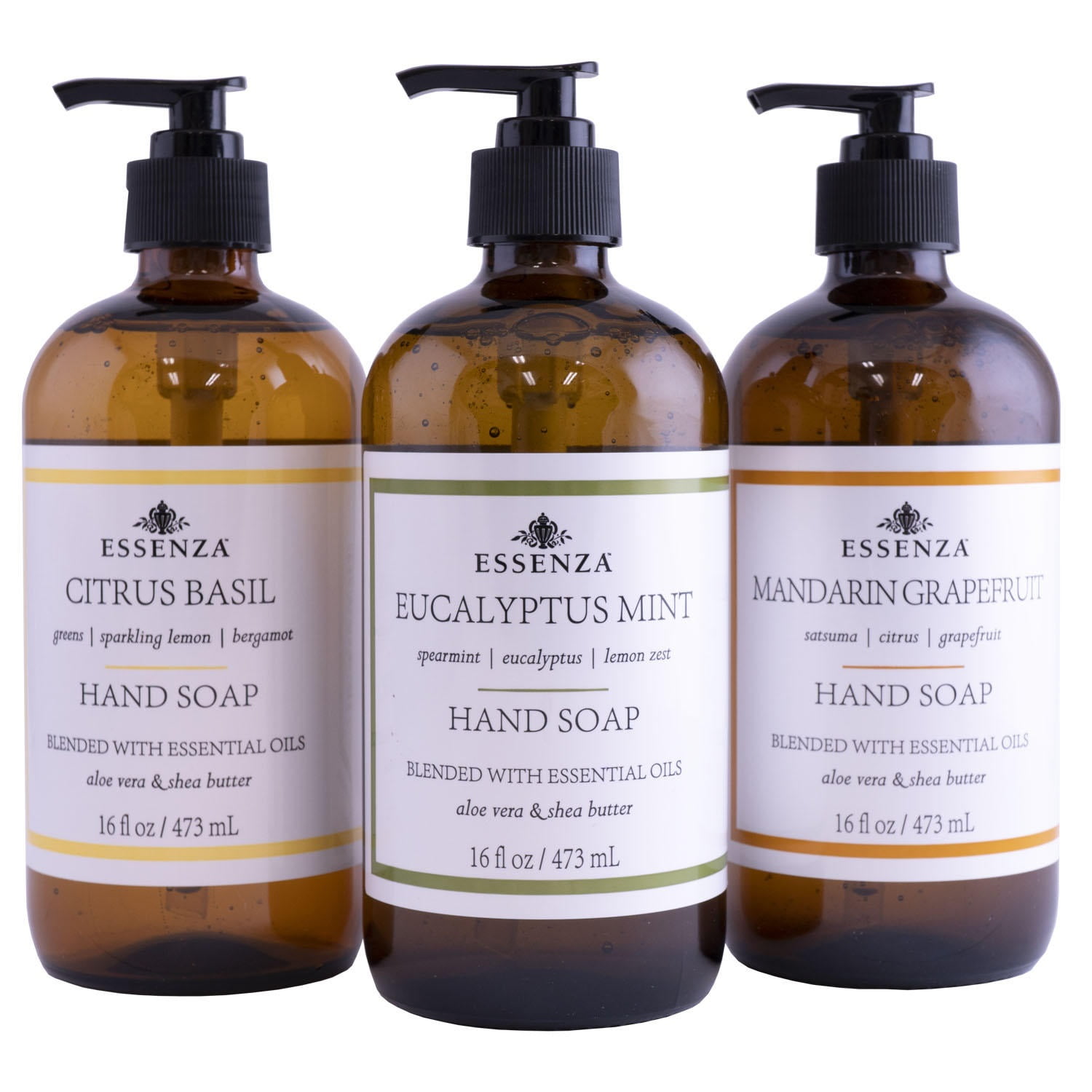 Essenza Hand Soap with Essential Oils, 16 Fluid Ounce (Pack of 3
