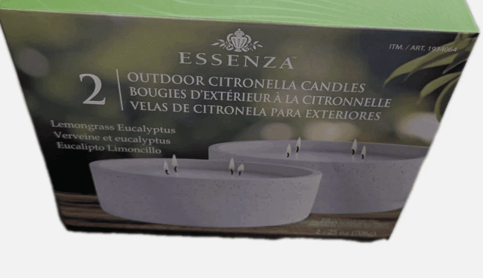 Essenza Outdoor Citronella Candles 2 Pack Lemongrass & Eucalyptus