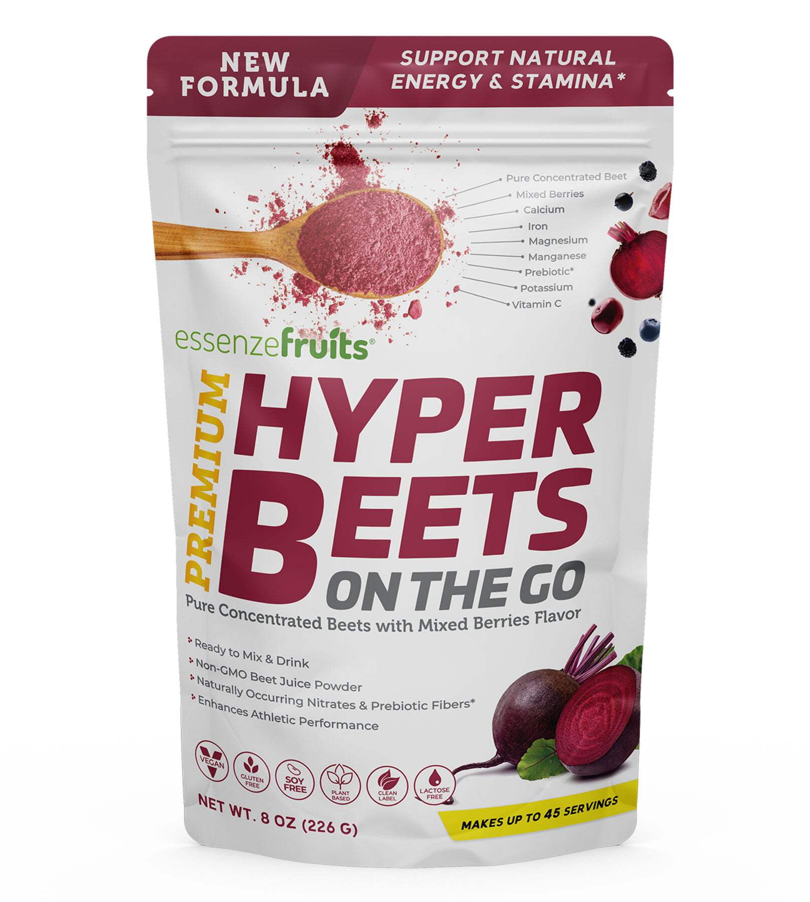 Essenzefruits Hyper Beets - Beet Root Powder Mix 8oz (226 g) Nitric Oxide Boost