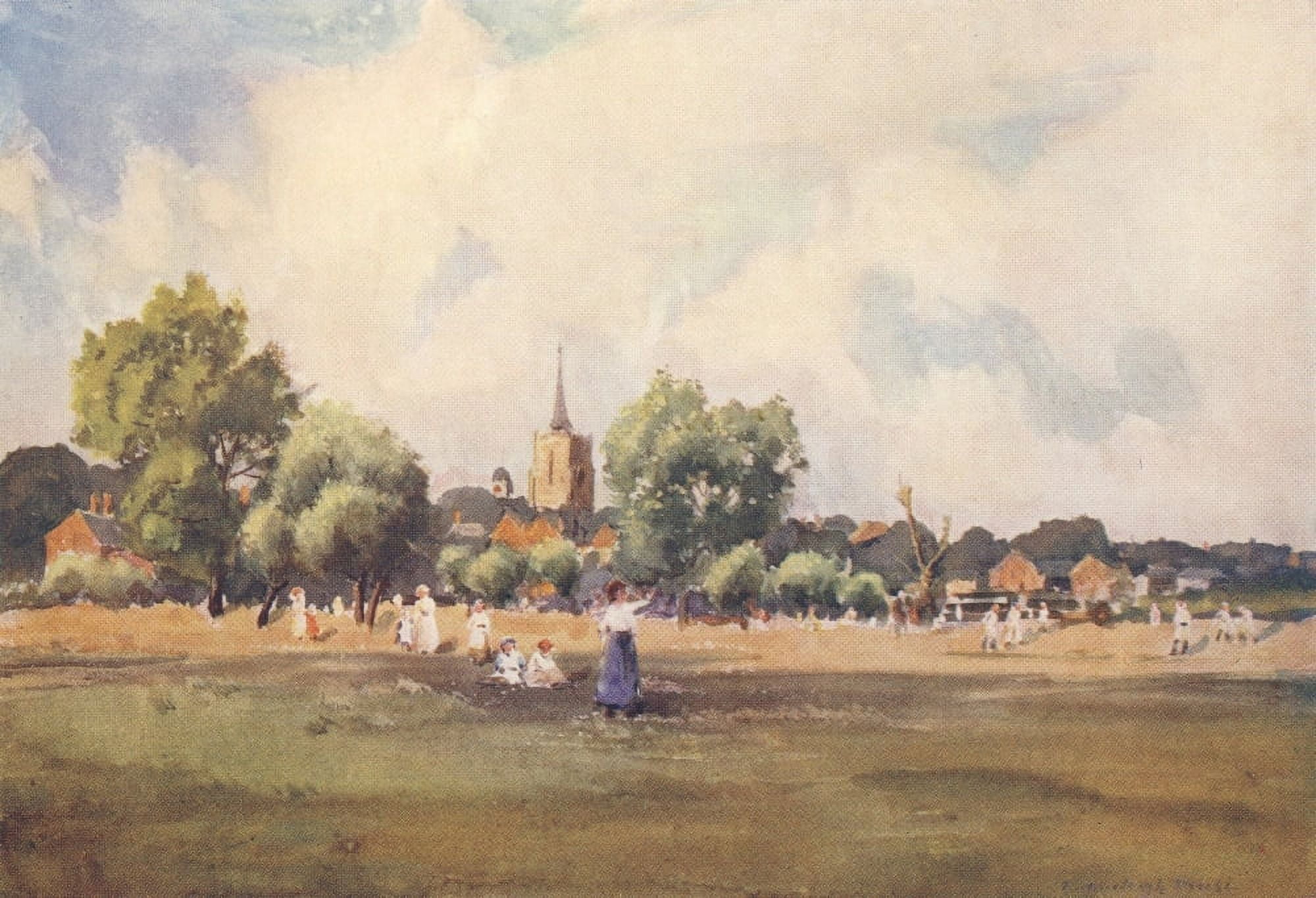 Essex 1909 Chelmsford from Recreation ground Canvas Art - Louis Burleigh Bruhl (18 x 24)