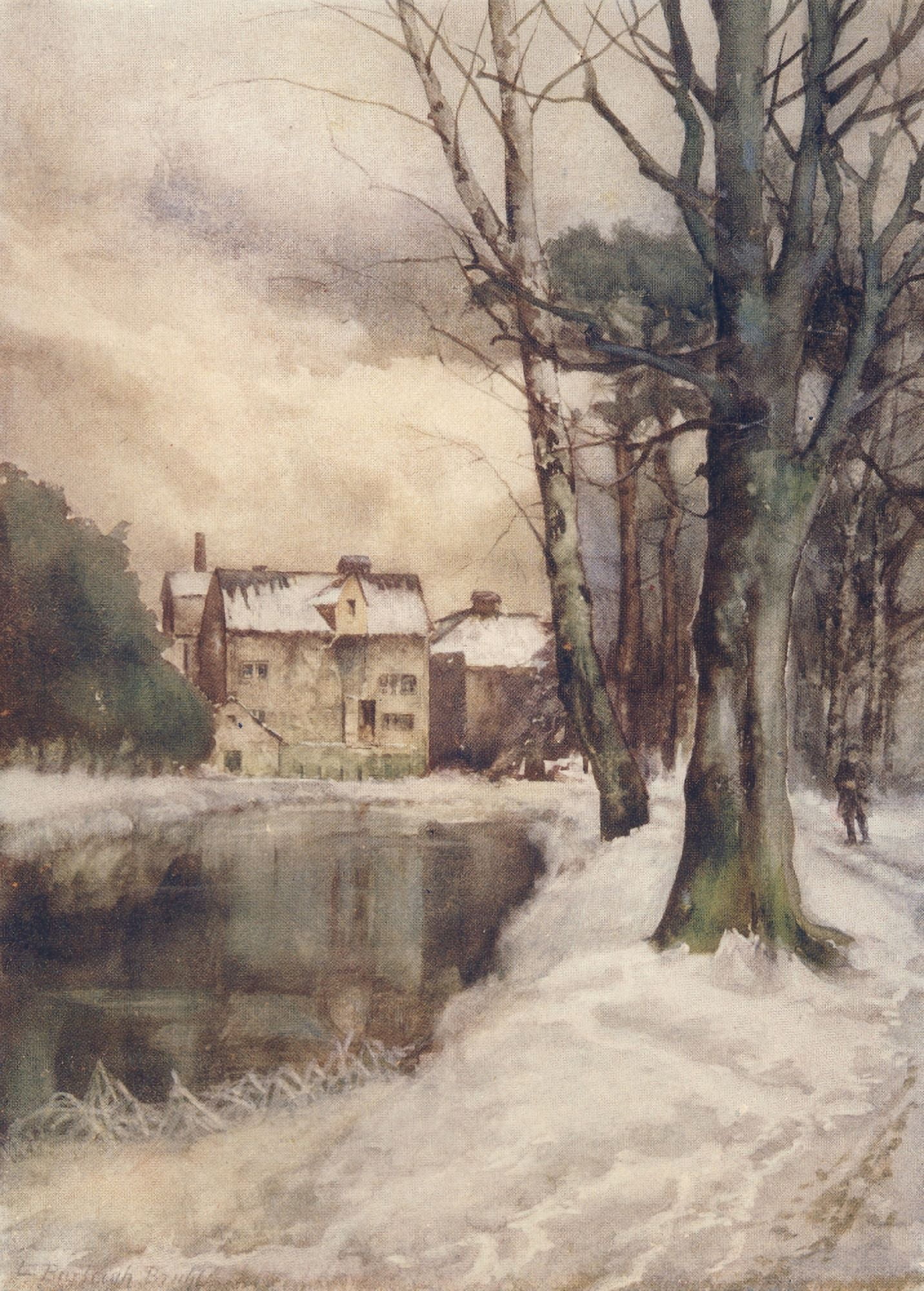 Essex 1909 Chelmsford frostbound Canvas Art - Louis Burleigh Bruhl (18 x 24)