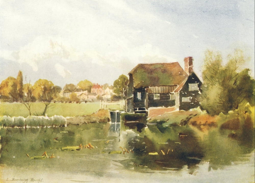 Essex 1909 Feering Mill near Coggeshall Canvas Art - Louis Burleigh Bruhl (24 x 36)
