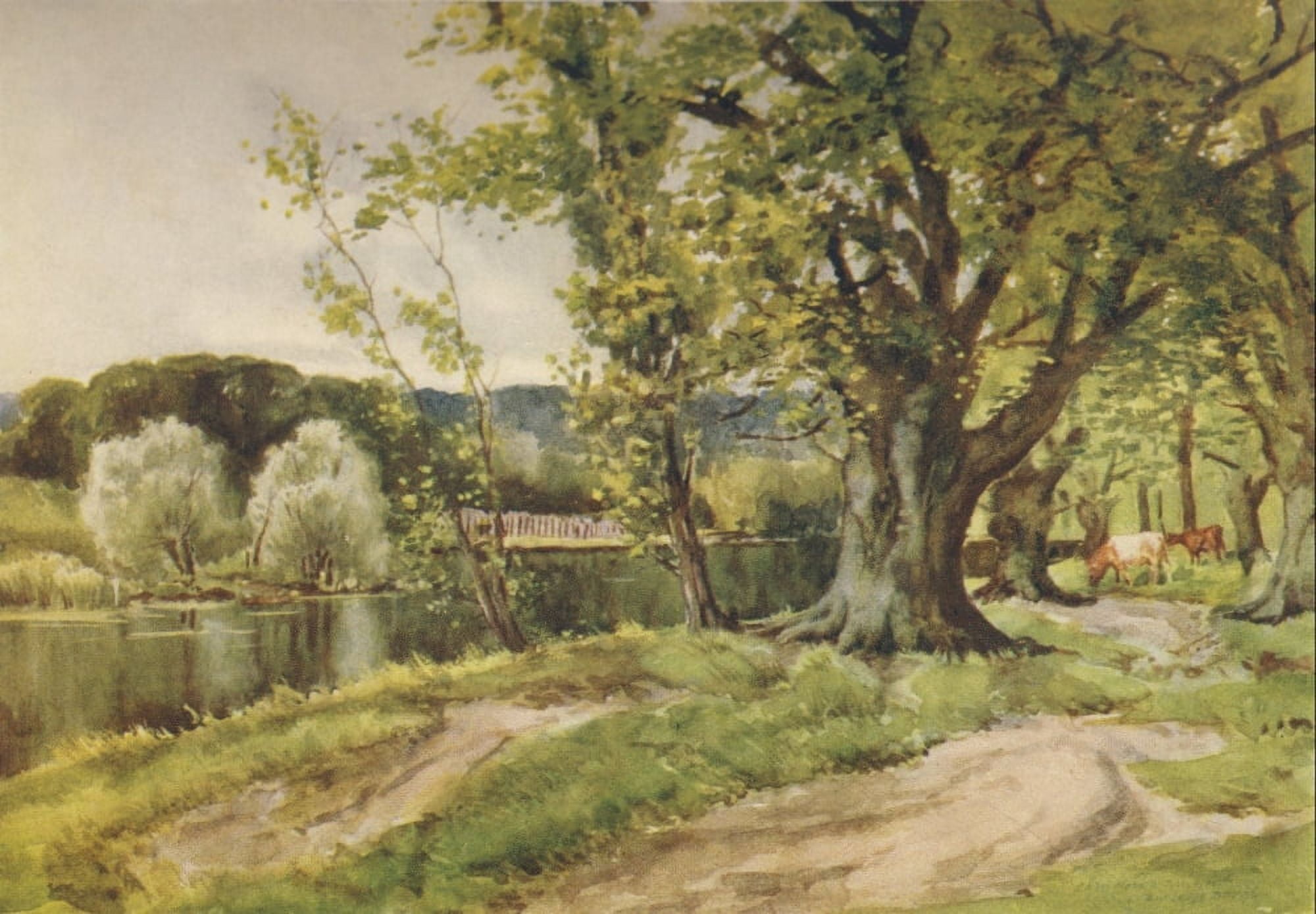 Essex 1909 Forest Pool Chingford Canvas Art - Louis Burleigh Bruhl (24 x 36)
