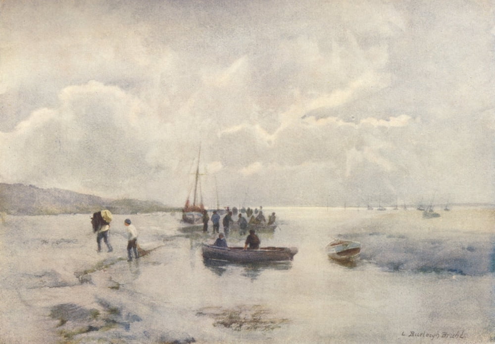 Essex 1909 Leigh Creek silvery harvest Canvas Art - Louis Burleigh Bruhl (24 x 36)
