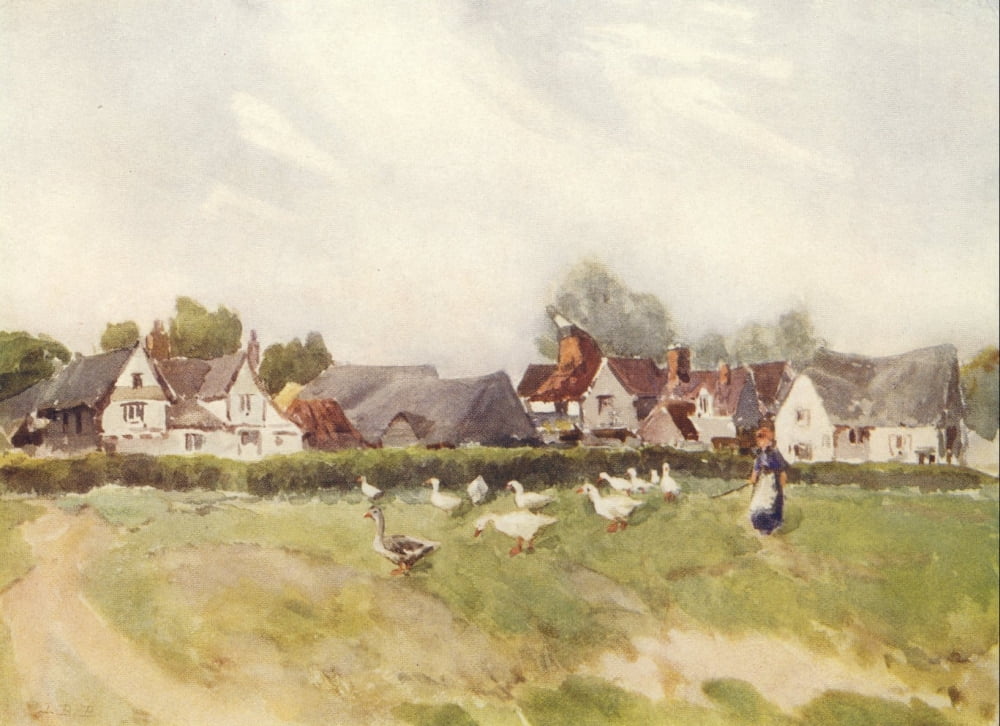 Essex 1909 Little Dunmow Canvas Art - Louis Burleigh Bruhl (18 x 24)