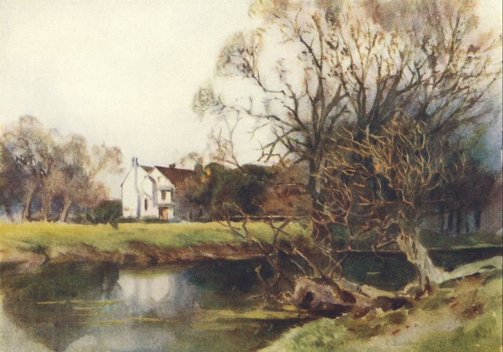 Essex 1909 Mundon Moat & Hall Canvas Art - Louis Burleigh Bruhl (18 x 24)