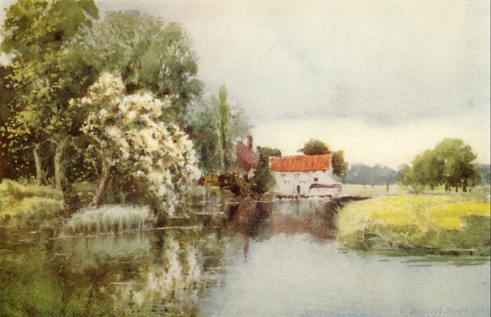 Essex 1909 Passingford Mill on the Roding Canvas Art - Louis Burleigh Bruhl (24 x 36)