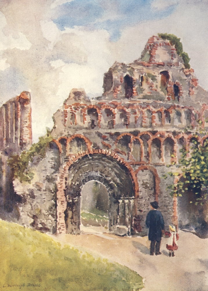 Essex 1909 St Botolphs Priory Colchester Canvas Art - Louis Burleigh Bruhl (24 x 36)