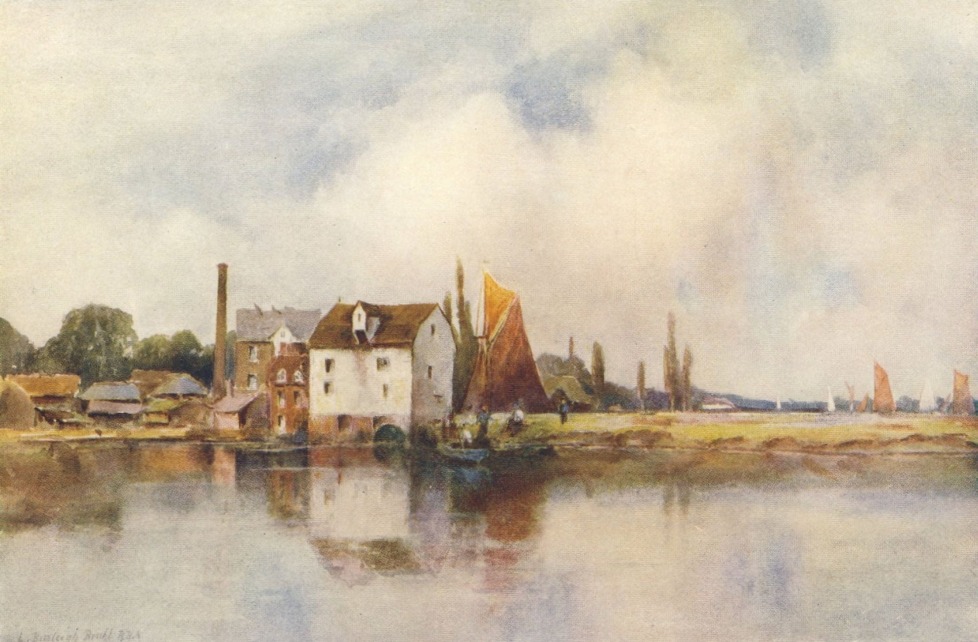 Essex 1909 Stambridge Mill Canvas Art - Louis Burleigh Bruhl (18 x 24)