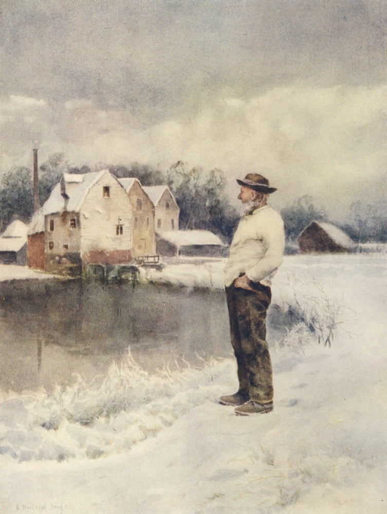 Essex 1909 Stambridge winter Canvas Art - Louis Burleigh Bruhl (24 x 36)
