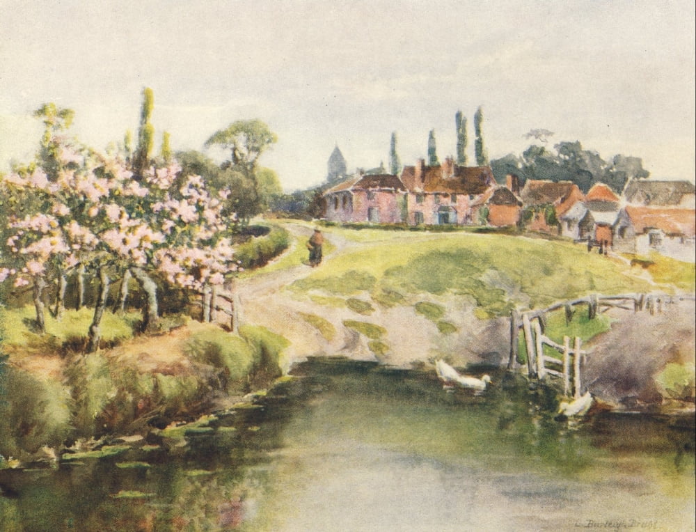 Essex 1909 Village Green Cold Norton Canvas Art - Louis Burleigh Bruhl (24 x 36)