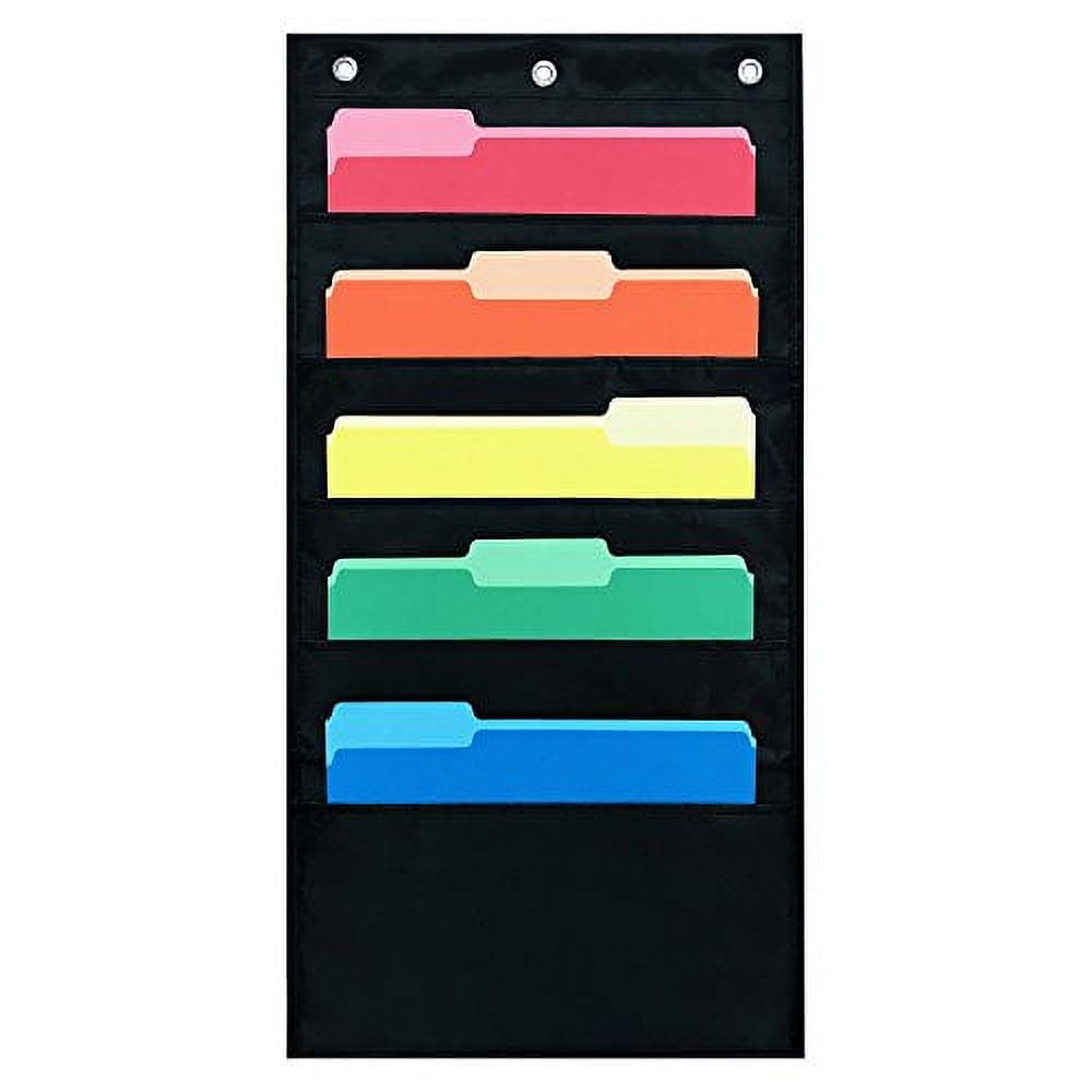 Essex Wares 5 Pocket Compact Storage Pocket Chart, Hanging Wall File