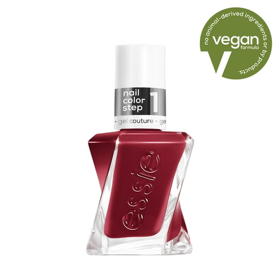 essie gel couture longwear nail polish, vegan, Fashion Freedom, red, Put In The Patchwork, 0.46 oz