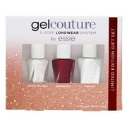 Essie Gel Couture Nail Color, Red and White, Glossy Shade, 3 Piece