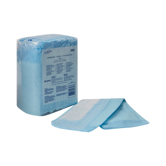 TENA Extra Underpad, Incontinence, Disposable, Light Absorbency, 17 in x 24 in, 300 Ct