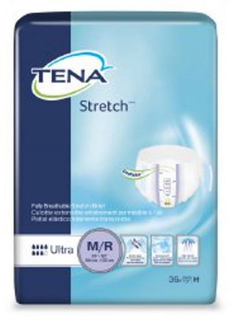 Essity HMS North America Inc Adult Incontinent Brief TENA Stretch Ultra Tab Closure Medium Disposable Heavy Absorbency Bag of 36