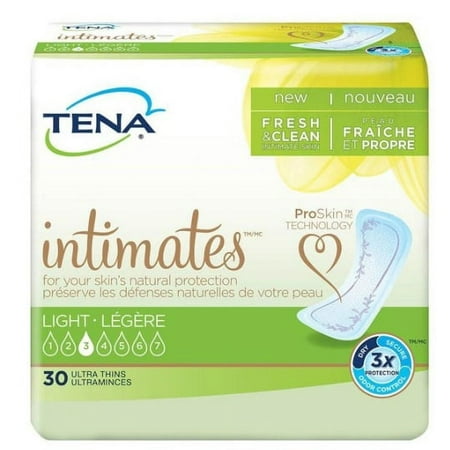 TENA Sensitive Care Ultra Thin Pads, Light Absorbency, SkinComfort Formula, 30 Count