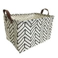 thumbnail image 1 of Essme Rectangular Canvas Collapsible Laundry Hamper with Handles, Black Geometric, 1 of 5