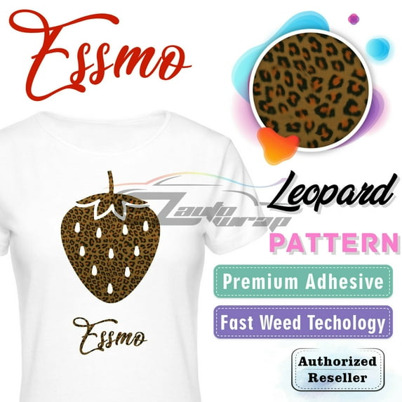 Essmo™ Leopard Heat Transfer Vinyl HTV T-Shirt 20" Roll Iron On Heat Press SP18 20"x12"