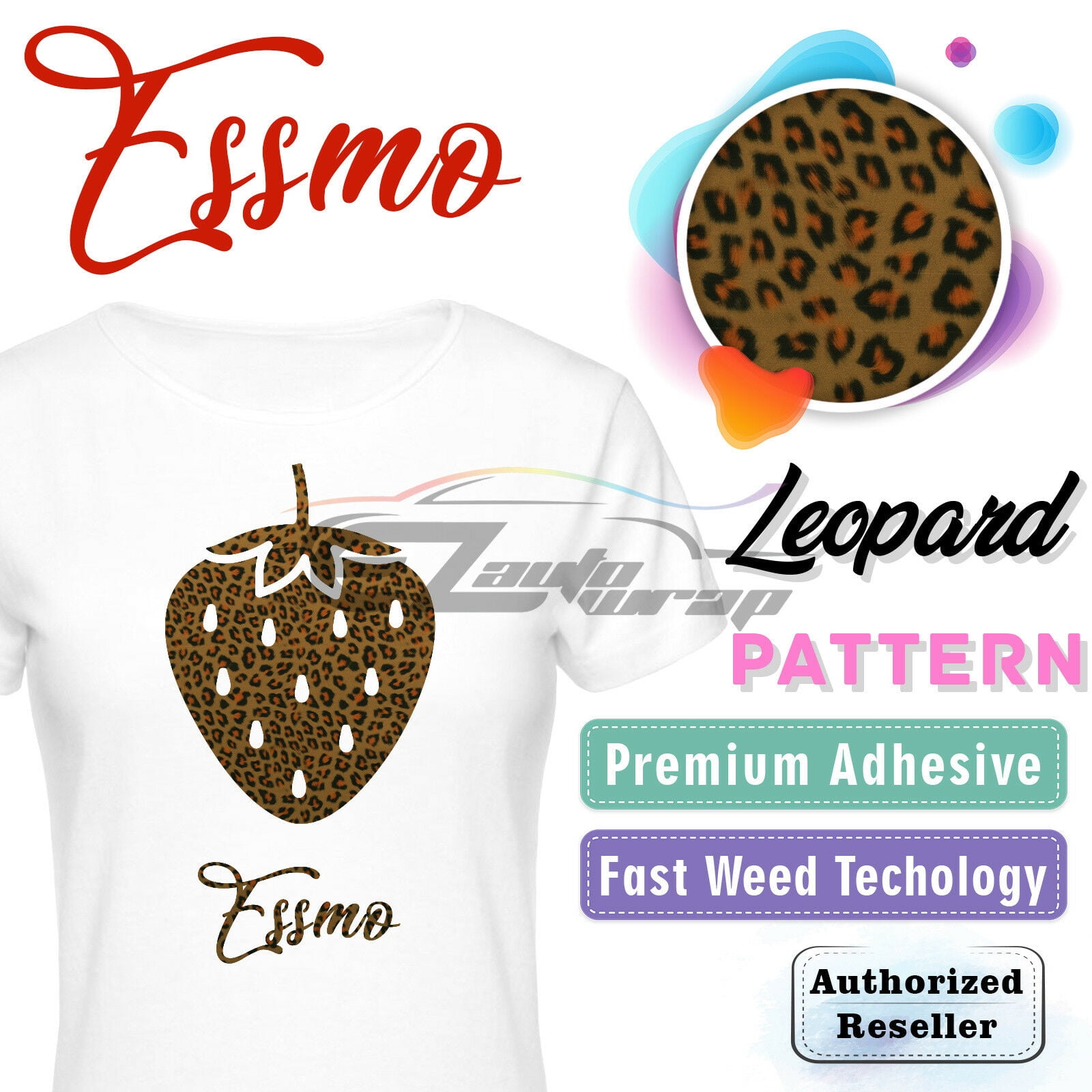 Essmo™ Leopard Heat Transfer Vinyl HTV T-Shirt 20" Roll Iron On Heat Press SP18 20"x84"