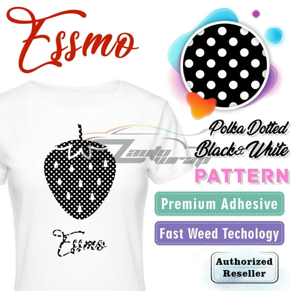 Essmo™ Polka Dotted Black White Heat Transfer Vinyl HTV Iron On Heat Press SP20 20"x72"