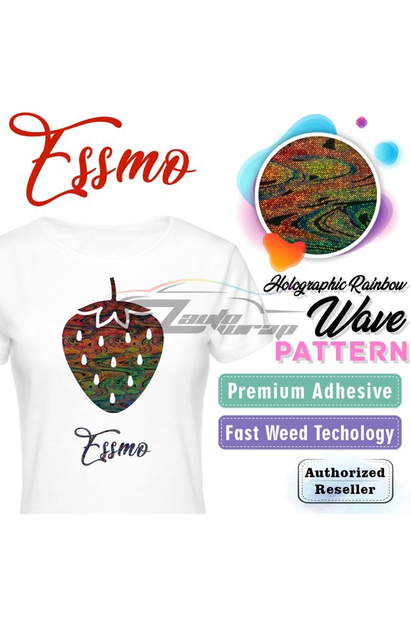 ™ Rainbow Wave Heat Transfer Vinyl HTV T-Shirt 20" Iron On Heat Press SP15 20"x12"