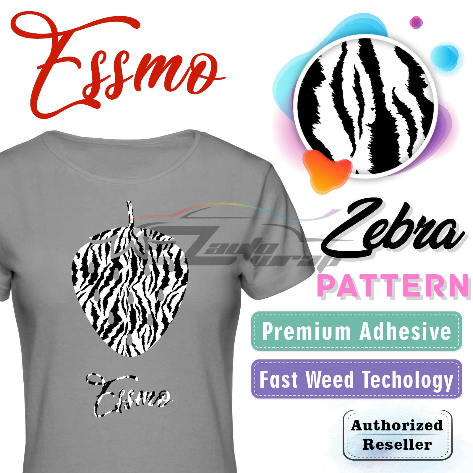 Essmo™ Zebra Black White Heat Transfer Vinyl HTV T-Shirt 20" Iron On Heat Press SP27 20"x60"