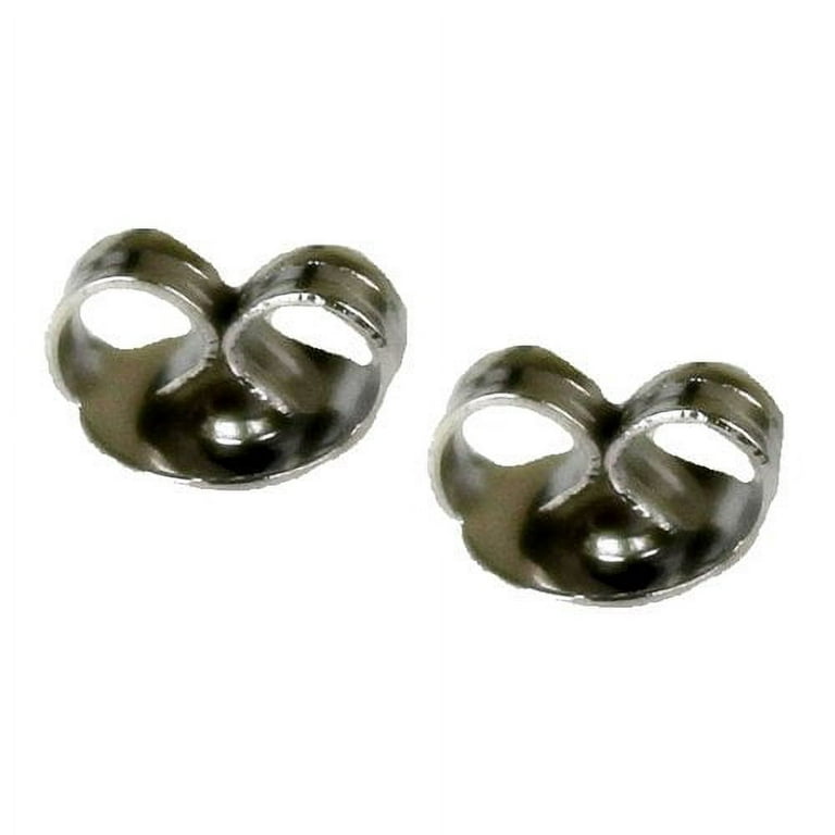 Post Earring Backs Plastic Coated Nickel Ear Clutches 10 Pair 0016