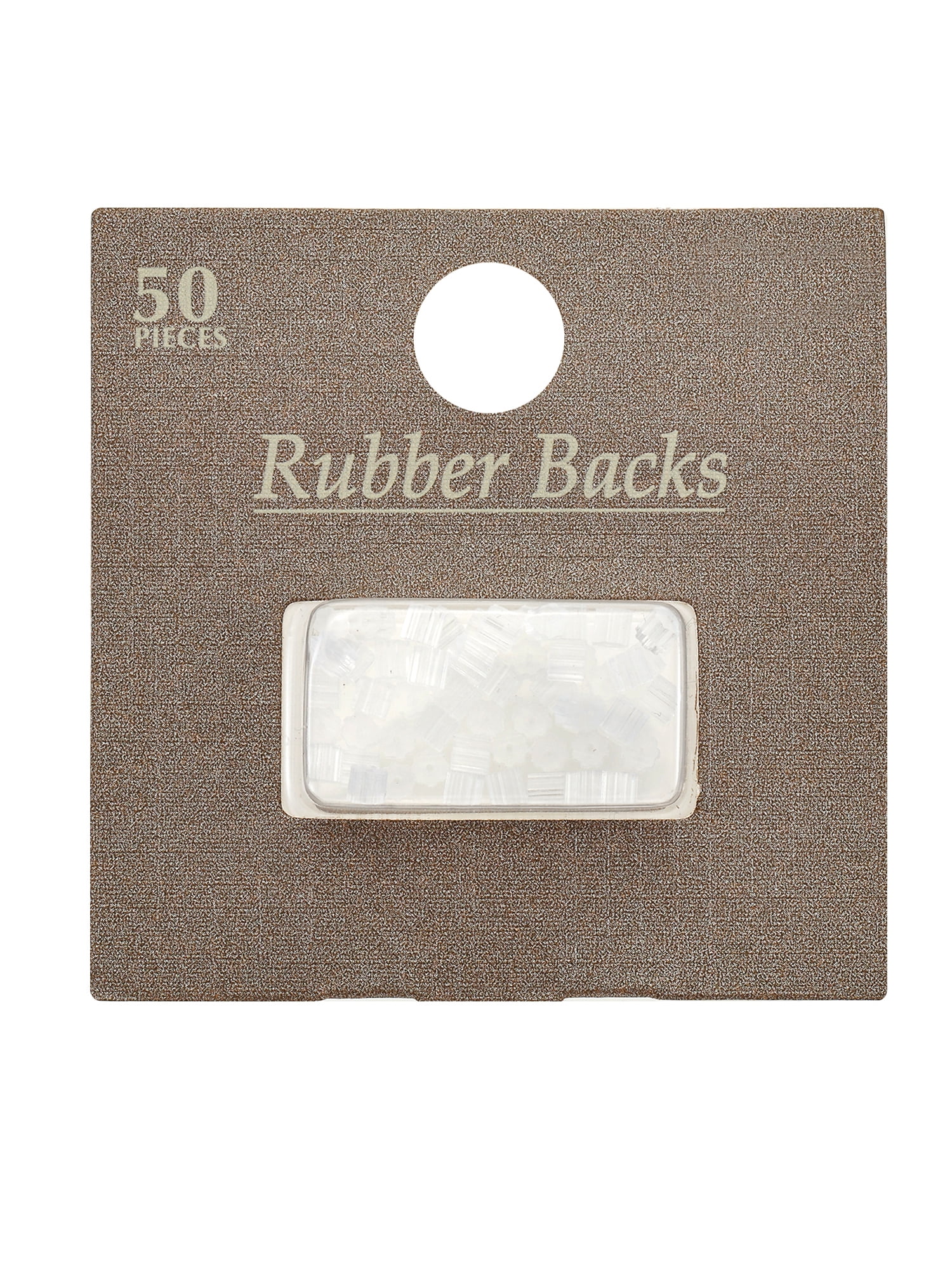 Essntl 50-Piece Clear Rubber Earring Backs for Piercing Jewelry Parts