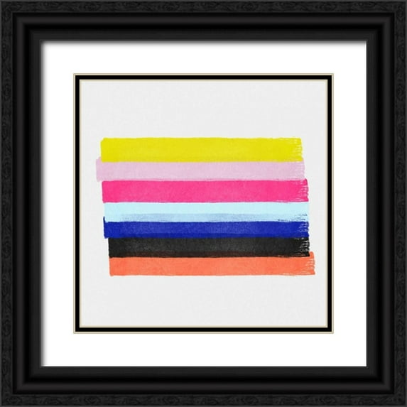 Essue, Christina 12x12 Black Ornate Wood Framed with Double Matting Museum Art Print Titled - Linear Illusions III