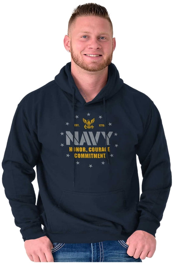 Est 1775 Navy Honor Courage Commit Hoodie Sweatshirt Women Men Brisco Brands L