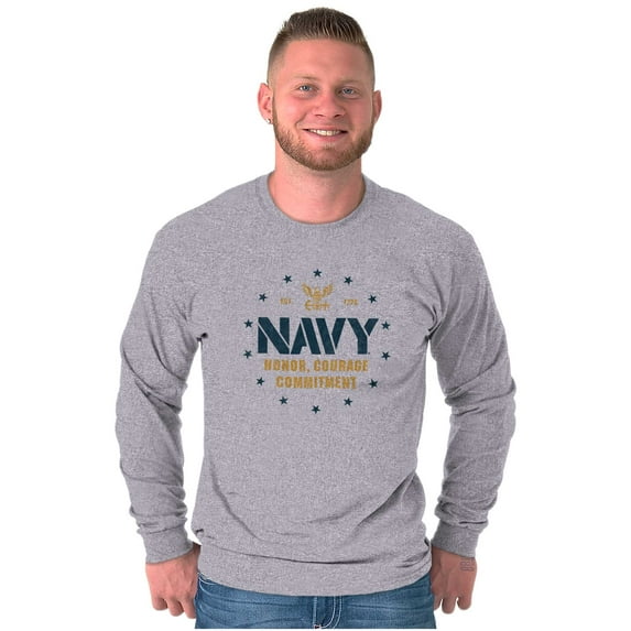 Est 1775 Navy Honor Courage Commit Long Sleeve TShirt Men Women Brisco Brands M