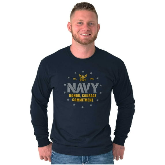 Est 1775 Navy Honor Courage Commit Long Sleeve TShirt Men Women Brisco Brands S