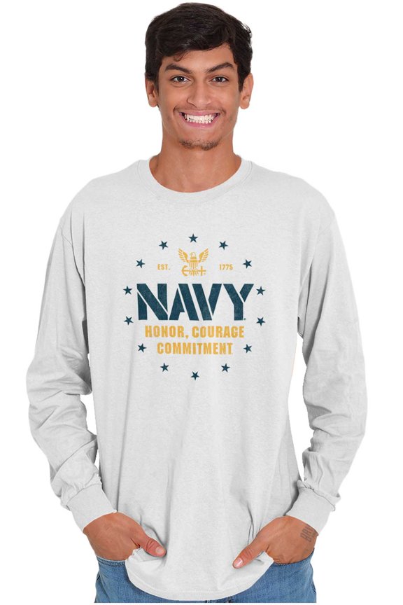 Est 1775 Navy Honor Courage Commit Long Sleeve TShirt Men Women Brisco Brands S