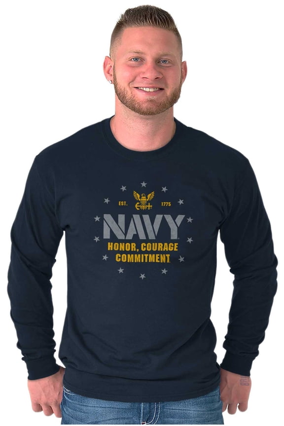 Est 1775 Navy Honor Courage Commit Long Sleeve TShirt Men Women Brisco Brands X