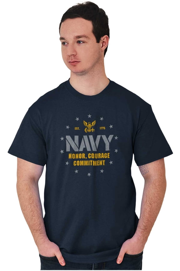 Est 1775 Navy Honor Courage Commit Men's Graphic T Shirt Tees Brisco Brands S