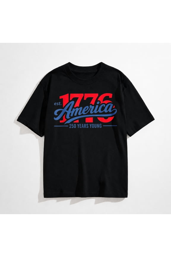 Est 1776 America 250 Years Young USA Anniversary Patriotic Mens T-Shirt