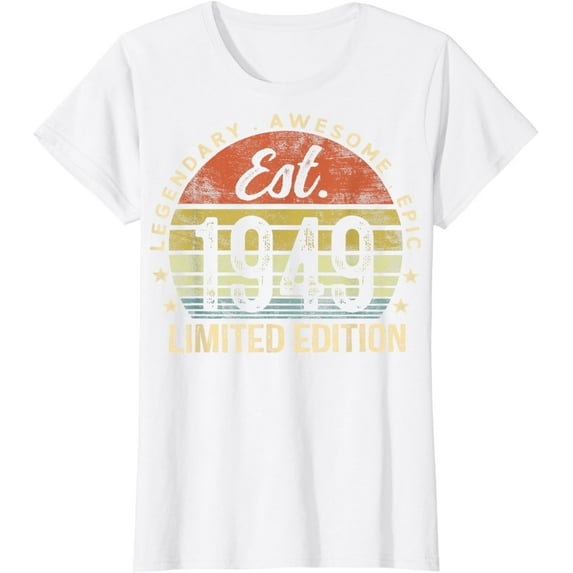 Est 1949 Limited Edition 75th Birthday Vintage 75 Year Old T-Shirt
